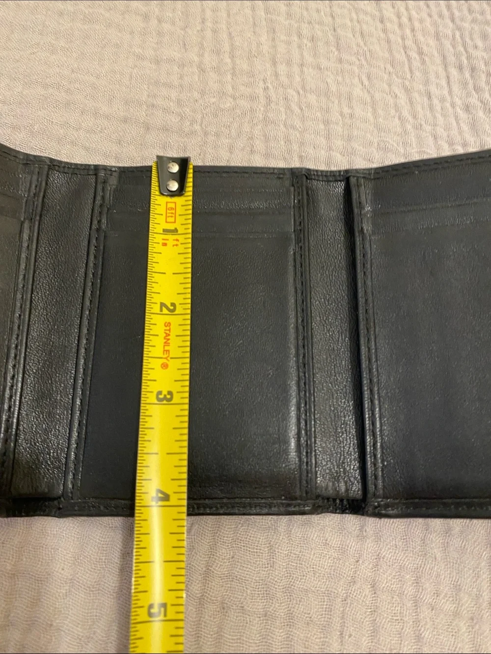 Tumi Black Leather Trifold Wallet- Card Holder